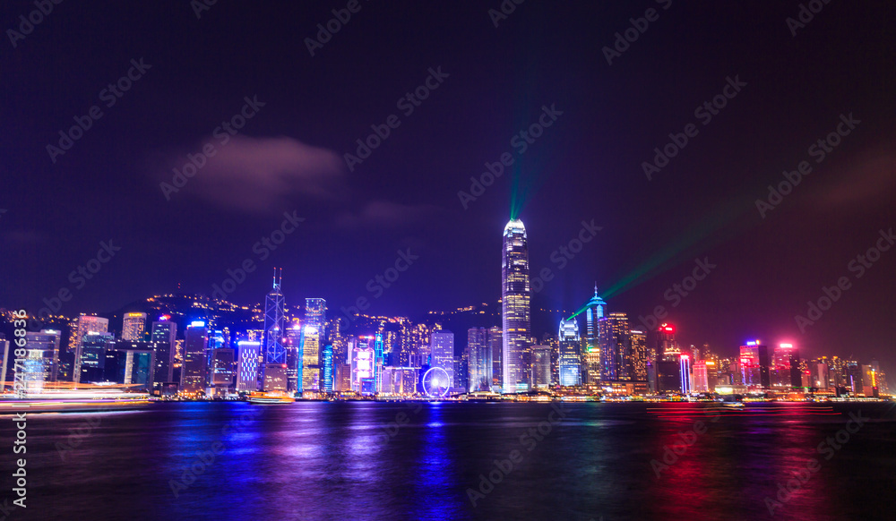 Hong Kong skyline at night