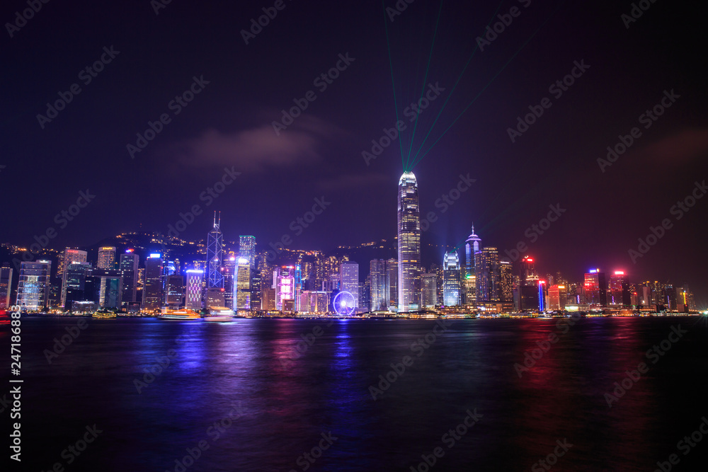 Fototapeta premium Hong Kong skyline at night