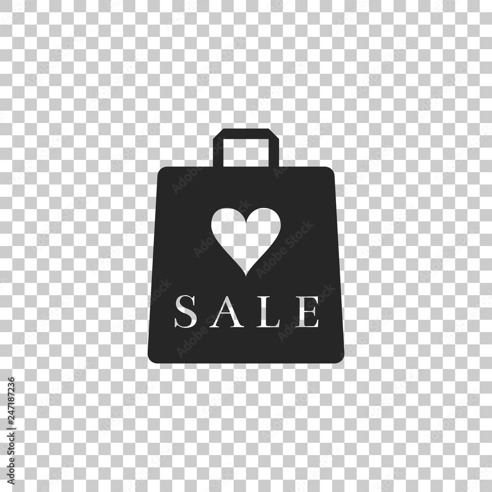shopping bag icon in flat style isolated vector illustration on white  transparent background Stock Vector