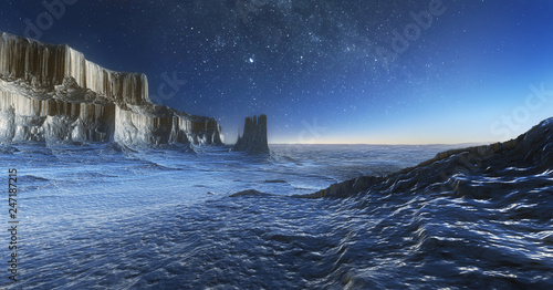 Ice desert at night