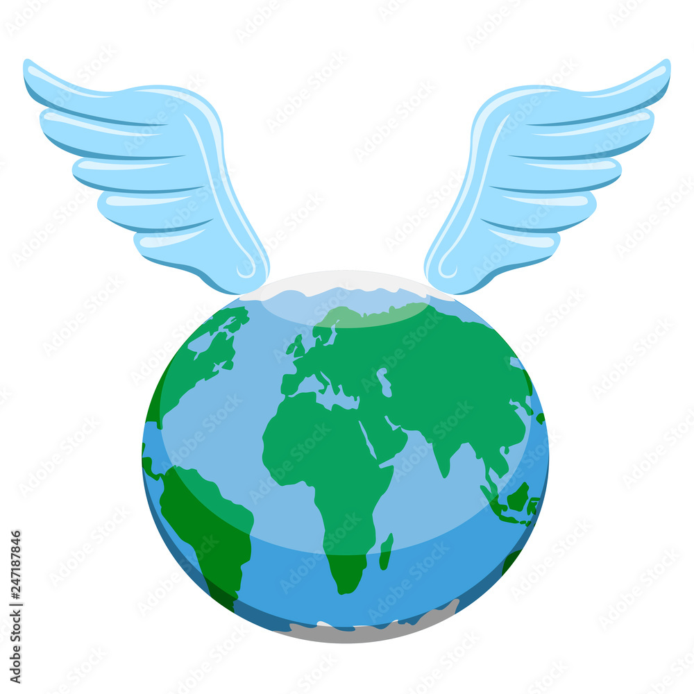 Earth planet with wings
