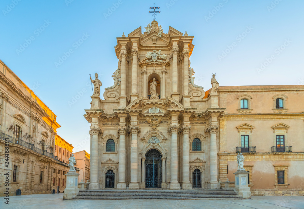 The Cathedral of Syracuse (Duomo di Siracusa) in Sicily, Italy