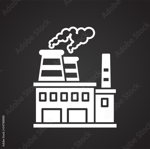 Oil refining industry icon on black background for graphic and web design, Modern simple vector sign. Internet concept. Trendy symbol for website design web button or mobile app