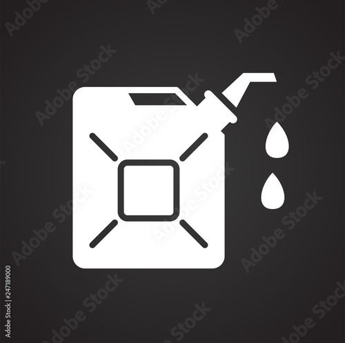 Oil product icon on black background for graphic and web design, Modern simple vector sign. Internet concept. Trendy symbol for website design web button or mobile app