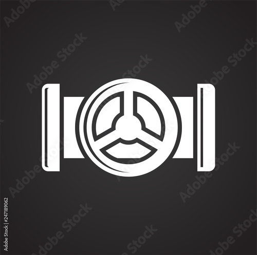Oil refining industry icon on black background for graphic and web design, Modern simple vector sign. Internet concept. Trendy symbol for website design web button or mobile app