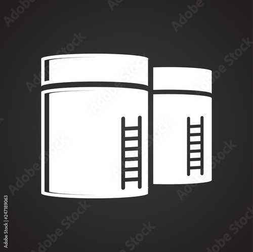 Oil delivery icon on black background for graphic and web design, Modern simple vector sign. Internet concept. Trendy symbol for website design web button or mobile app