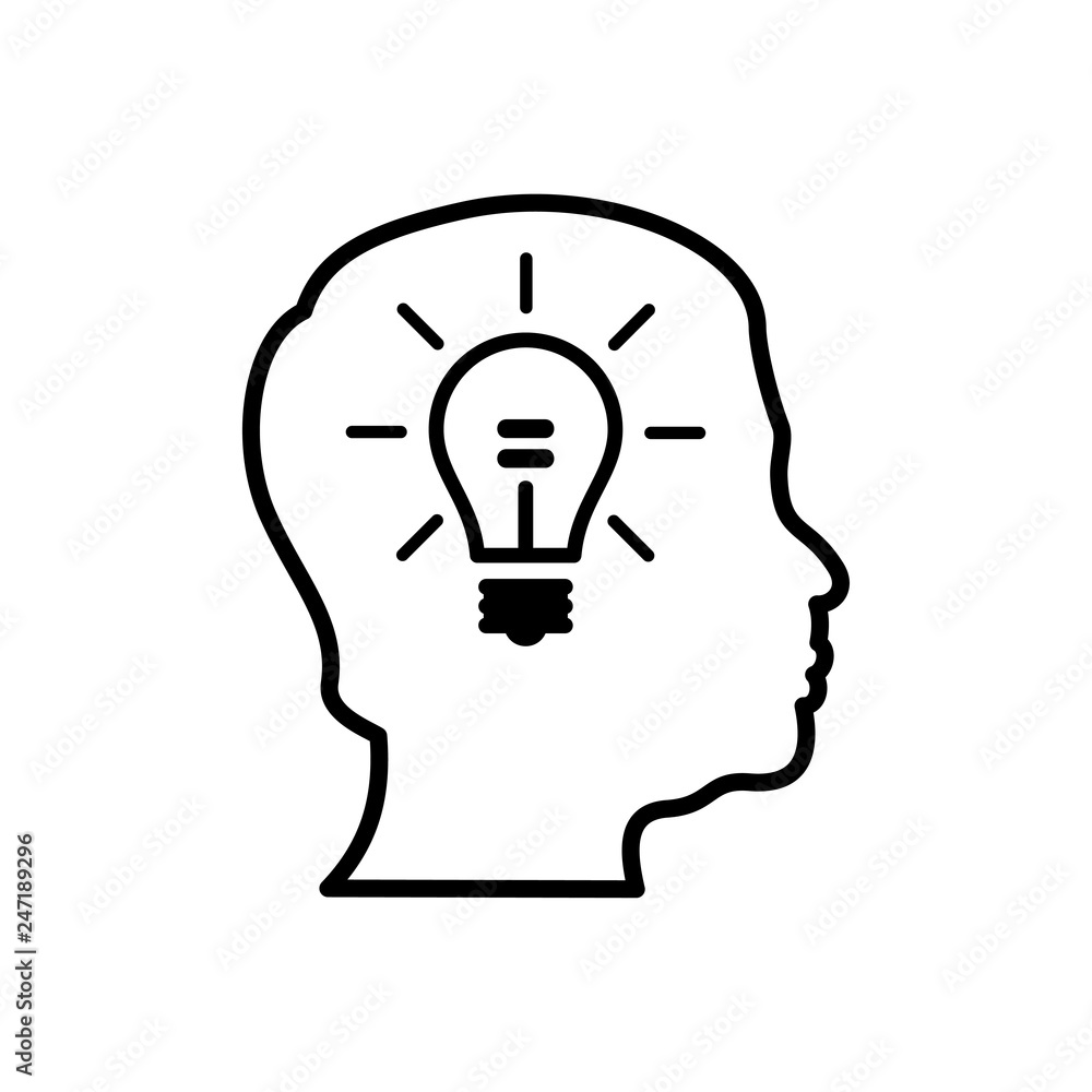 idea head bulb icon idea head bulb icon