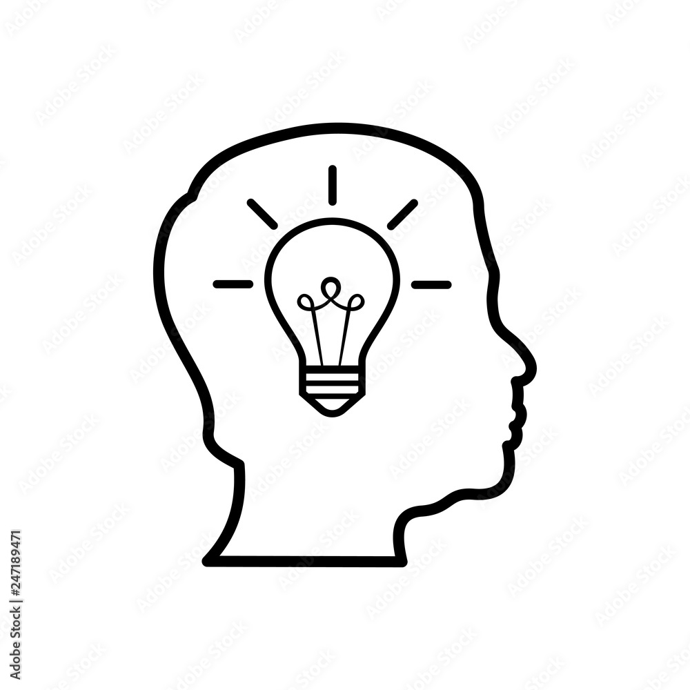 idea head bulb icon idea head bulb icon