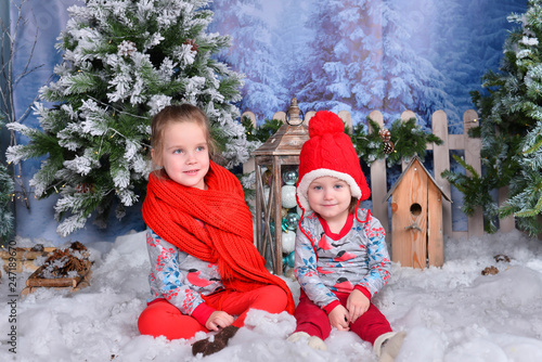 happy kids with their christmas presents