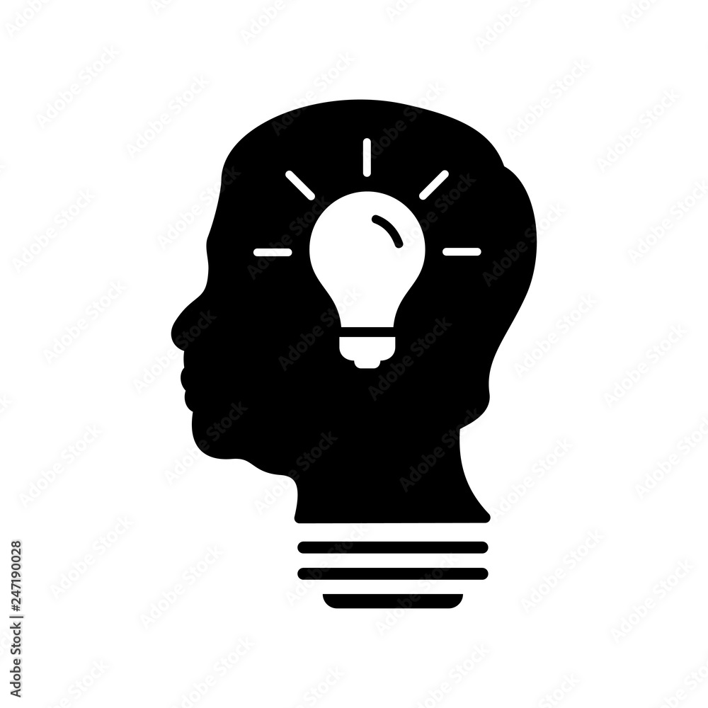 idea head bulb icon idea head bulb icon