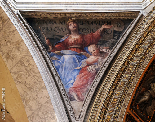 Fresco Esther by Raffaele Vanni in the Church of Santa Maria del Popolo, Rome, Italy photo