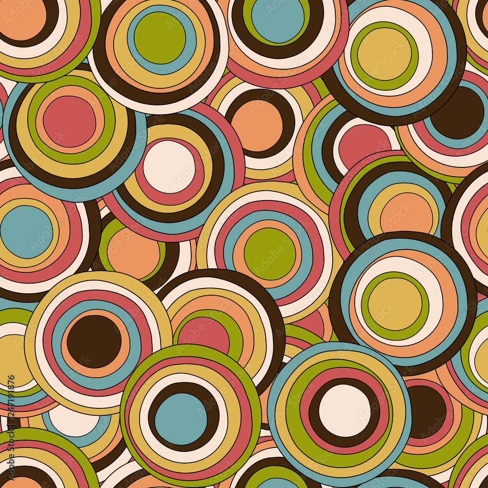 Retro seamless pattern with circles Retro seamless pattern with circles