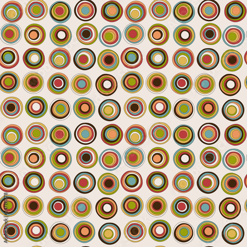 Retro colorful seamless pattern with circles