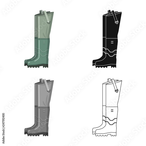 Isolated object of fish and fishing symbol. Set of fish and equipment vector icon for stock.