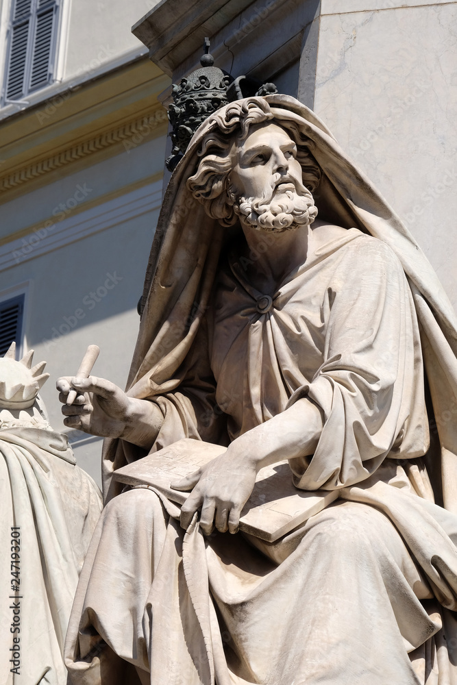 Prophet Isaiah by Revelli on the Column of the Immaculate Conception on Piazza Mignanelli in Rome, Italy
