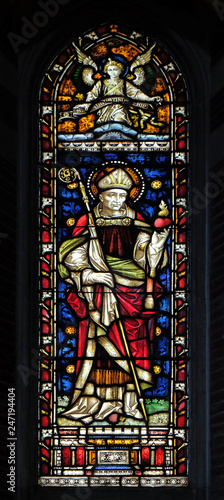 Saint Augustine  stained glass of All Saints  Anglican Church  Rome  Italy 