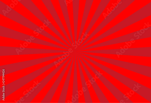 vector of red sun burst ray background