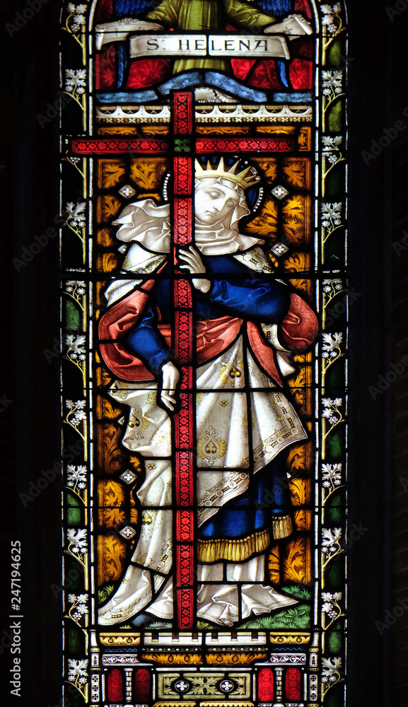 Saint Helena, stained glass of All Saints' Anglican Church, Rome, Italy