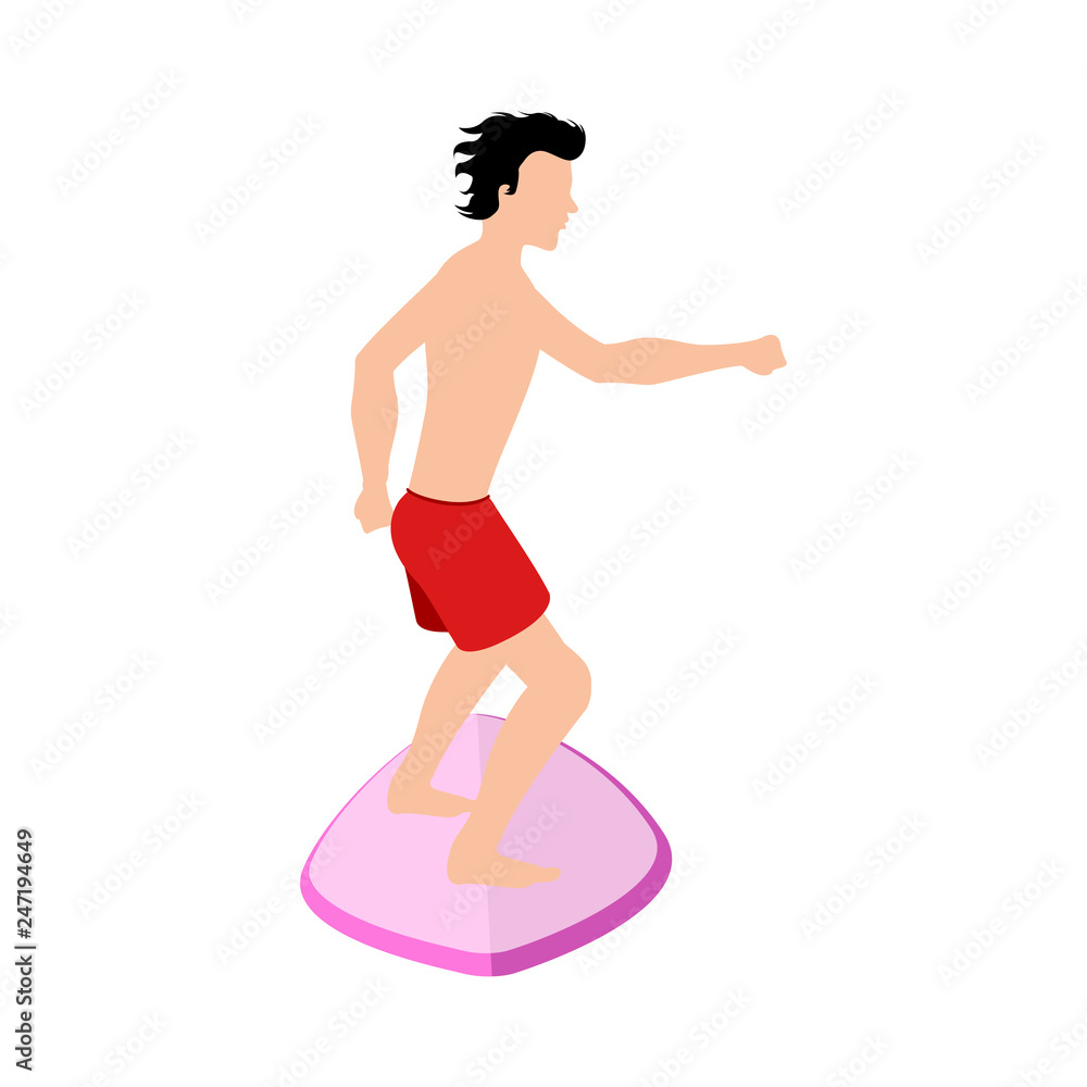Isolated man surfing Isolated man surfing