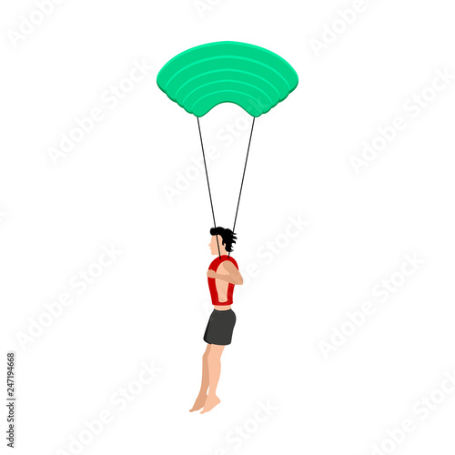 Isolated young paratrooper