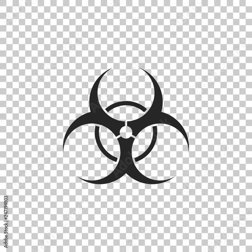 Biohazard symbol icon isolated on transparent background. Flat design. Vector Illustration