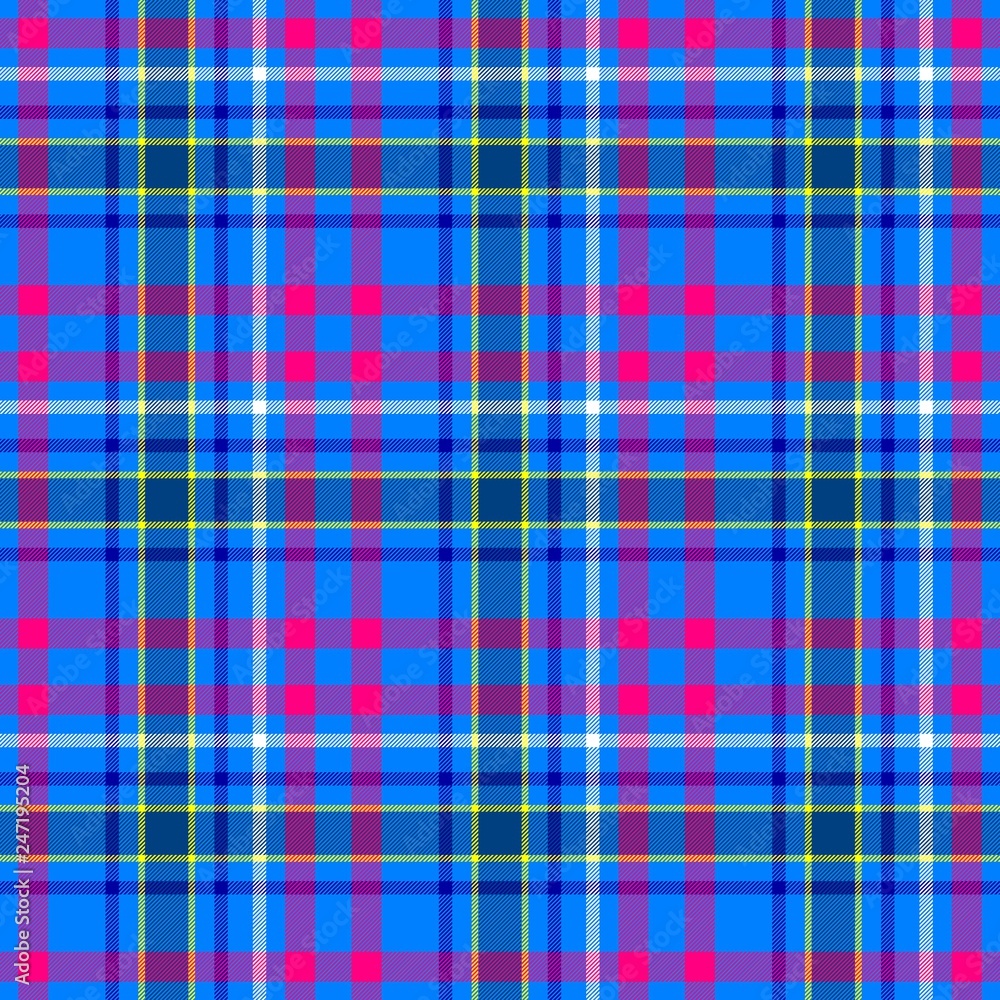checked diamond tartan plaid scotch kilt fabric seamless pattern texture background - color royal blue hot pink magenta yellow white checked diamond tartan plaid scotch kilt fabric seamless pattern texture background - color royal blue hot pink magenta yellow white