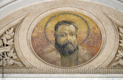 Saint Matthias the Apostle mosaic in the basilica of Saint Paul Outside the Walls, Rome, Italy