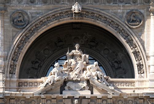 Fotografie Lady Justice Statue on Palace of Justice(Palazzo di Giustizia), seat of the Supr