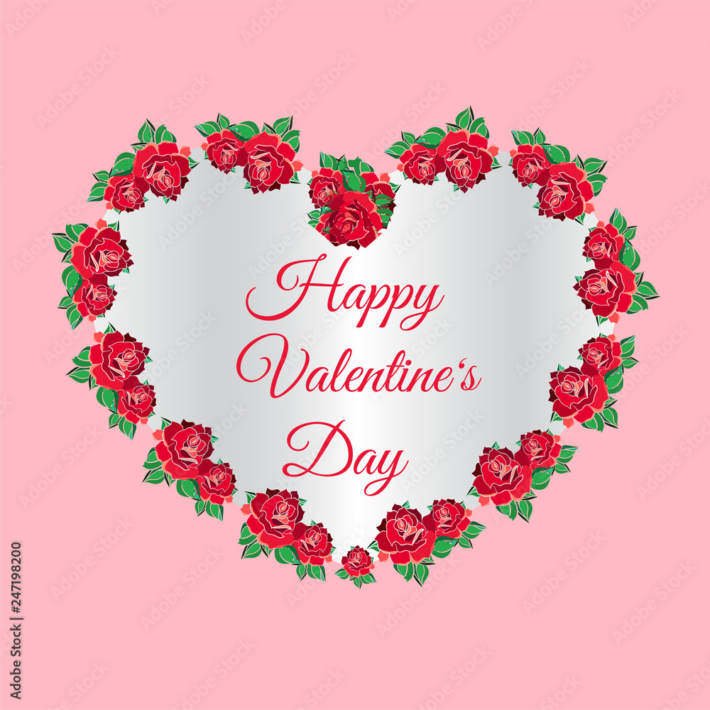 Happy Valentine’s Day framed greeting card design