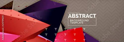 3d triangular shapes geometric background. Origami style pattern with triange shapes for decorative design. Poster design. Line design. Modern presentation template