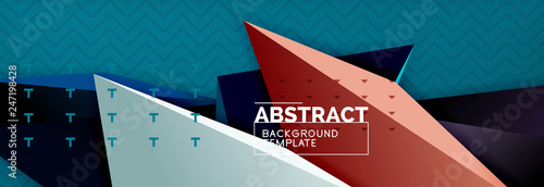 3d triangular shapes geometric background. Origami style pattern with triange shapes for decorative design. Poster design. Line design. Modern presentation template