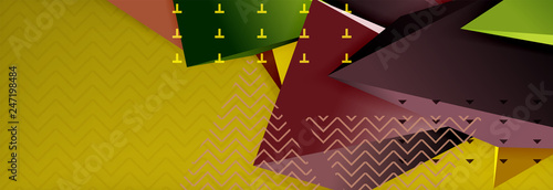 3d triangular shapes geometric background. Origami style pattern with triange shapes for decorative design. Poster design. Line design. Modern presentation template