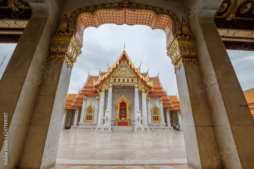 Temple in Bangkok, Beautiful Thai Temple Wat Benjamaborphit in Thailand