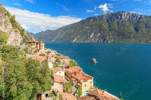 View over Limone to the Lago di Garda