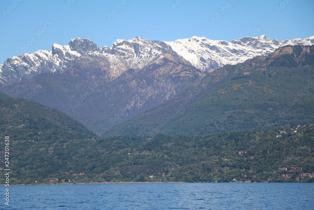 View from Stresa at Lake Maggiore, Piedmont, Italy