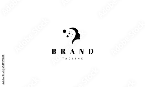 Girl Face Mind Vector logo 
