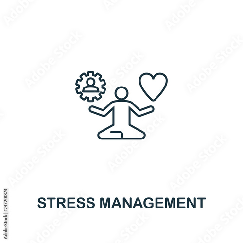 Stress Management icon. Thin outline creativeStress Management design from soft skills collection. Web design, apps, software and print usage