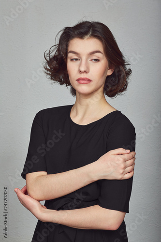 young girl in black dress