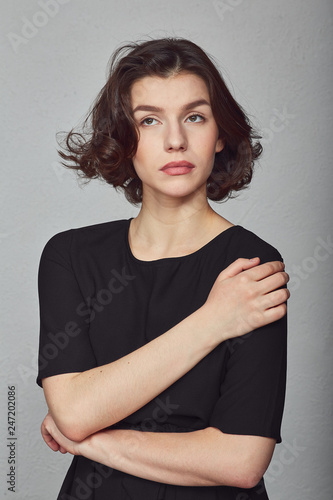young girl in black dress