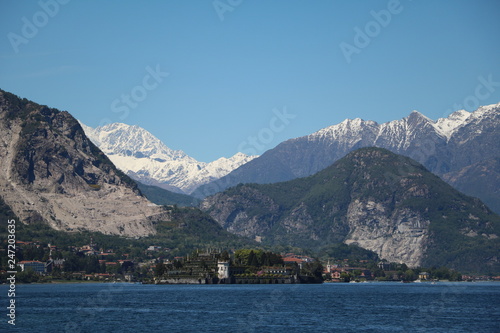 Lake Maggiore surrounded by Alps  Italy