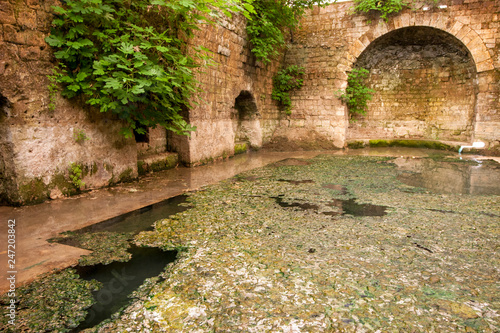 Fototapeta Naklejka Na Ścianę i Meble -  Allianoi ancient city, Roman baths of the ancient city. Bergama , Turkey.
