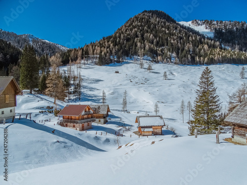 alpine village in the mountains