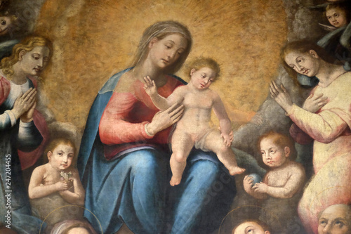 Madonna and Child with Saints in Chapel of Our Lady, Basilica di Sant Andrea delle Fratte, Rome, Italy 