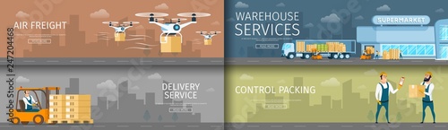 Warehouse Delivering or Distribution Service Set