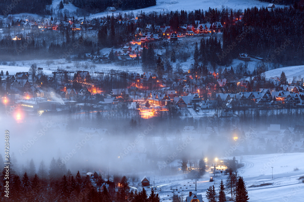 Winter panorama of Zakopane