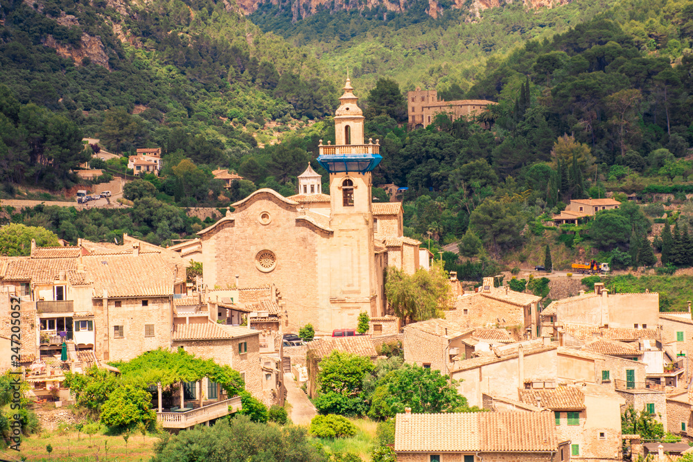 Panoramic view on Valldemossa in Mallorca. The most beautiful place to visit.