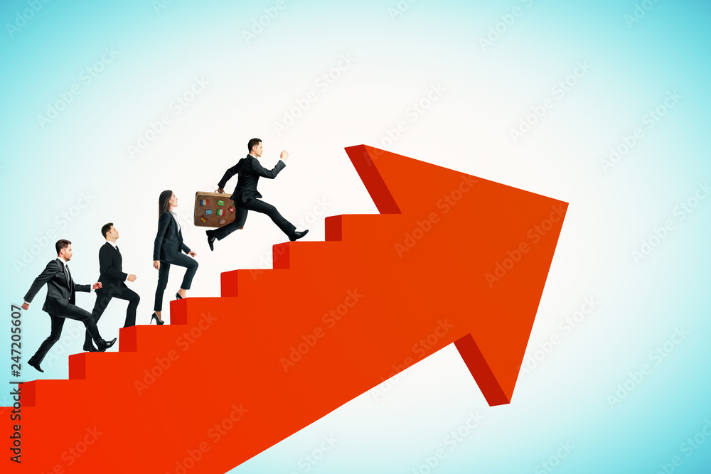 Teamwork, competition and success concept Teamwork, competition and success concept