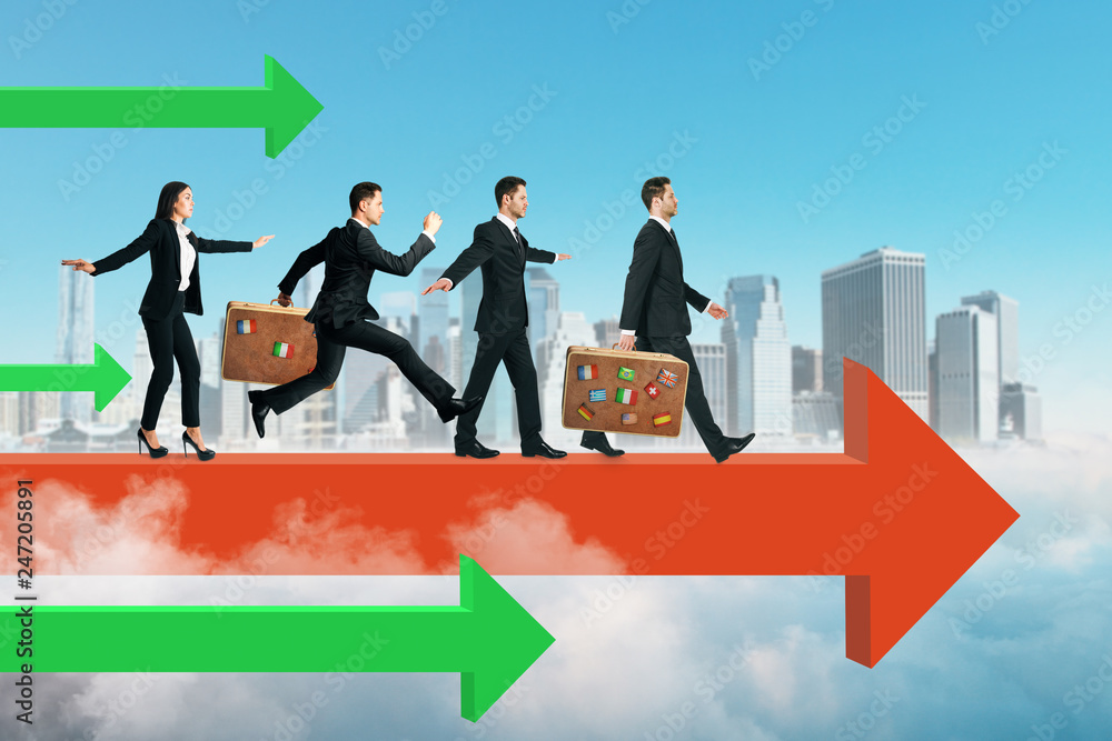 Fototapeta premium Teamwork and competition concept