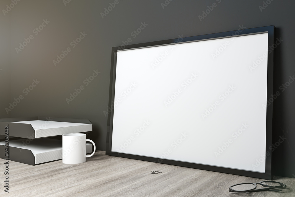 Empty frame on desktop Empty frame on desktop
