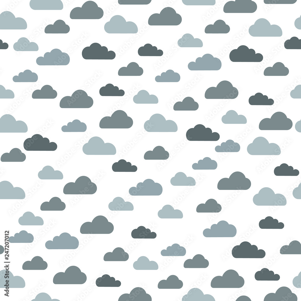 Blue cloud seamless pattern vector design baby art. Baby shower clouds , sky seamless pattern texture . - Vector Blue cloud seamless pattern vector design baby art. Baby shower clouds , sky seamless pattern texture . - Vector